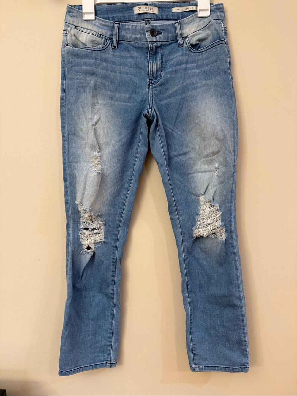 GUESS Skinny Distressed Light Blue Jeans